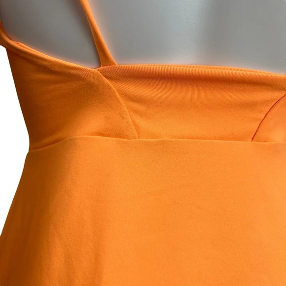 Susana Monaco V-Neck A-Line Mini Dress in Electric Orange Neon - Picture 13 of 16